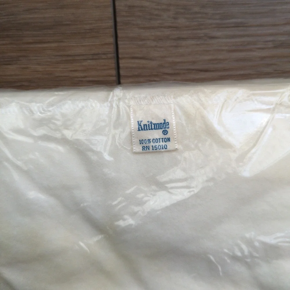 NOS Vtg 60s‎ Carldyke Wrapping Baby Blanket White Cotton Knitmode 36x36 Sealed